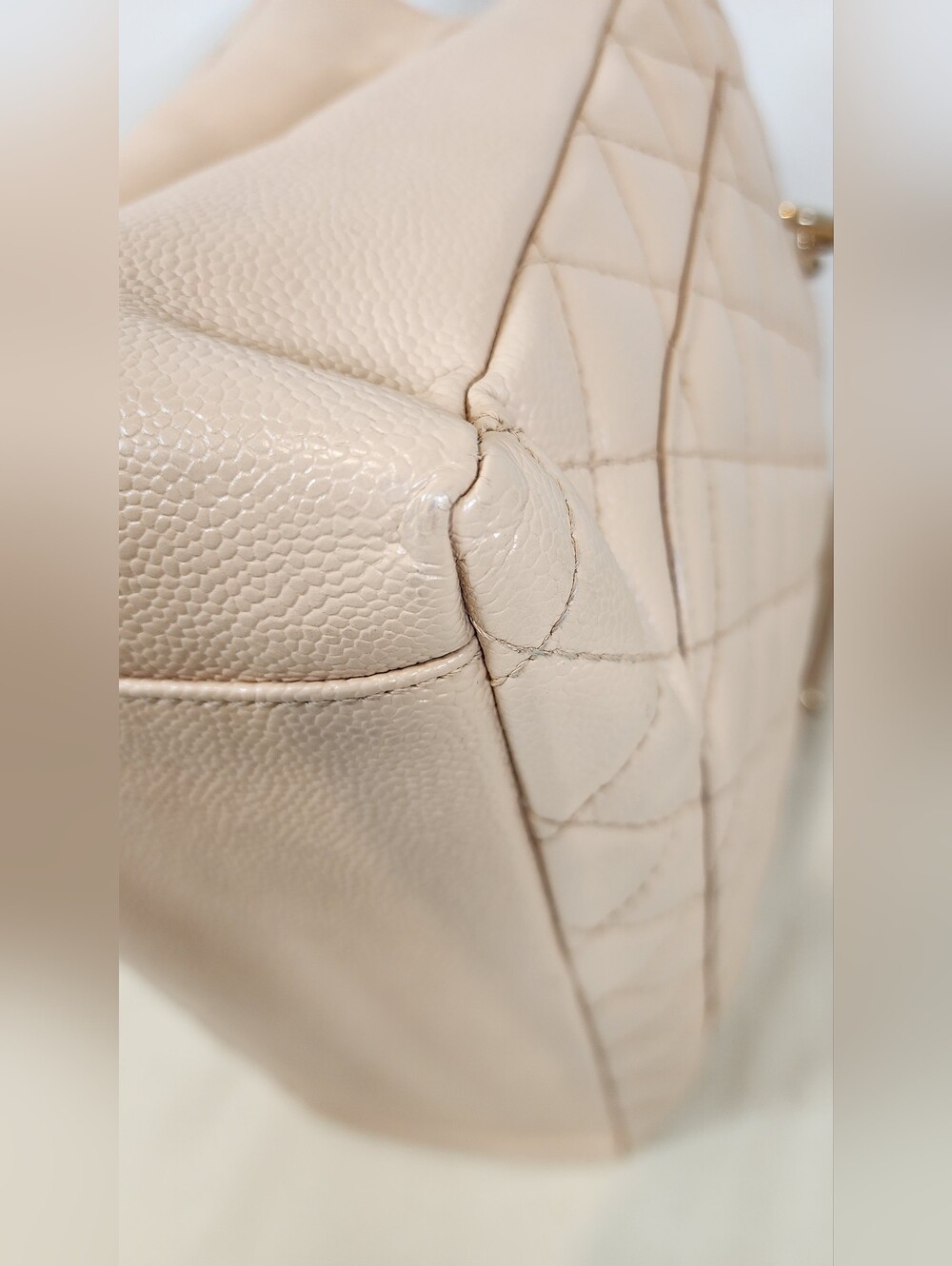 Chanel 2008-2009 Grand Shopping Tote. Minor Fade On Hardware. - Picture 6 of 16